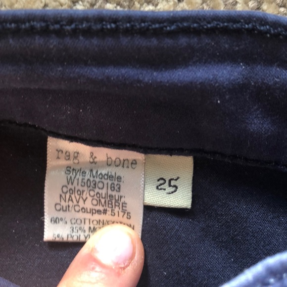 Rag & Bone Navy Blue Ambre Jeans Sz 25 - Picture 4 of 6